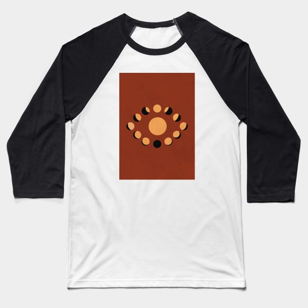 Lunar Eclipse, Moon Minimalist, Modern Mid Century, Neutral Artwork Baseball T-Shirt by Colorable